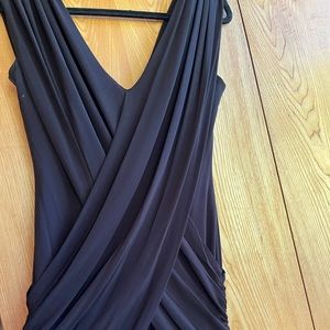 BCBGMaxAzria Black bodycon drape dress